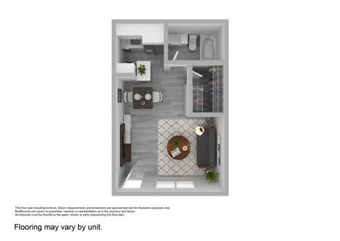 Studio floor plan at River Oaks Apartments in Tucson AZ